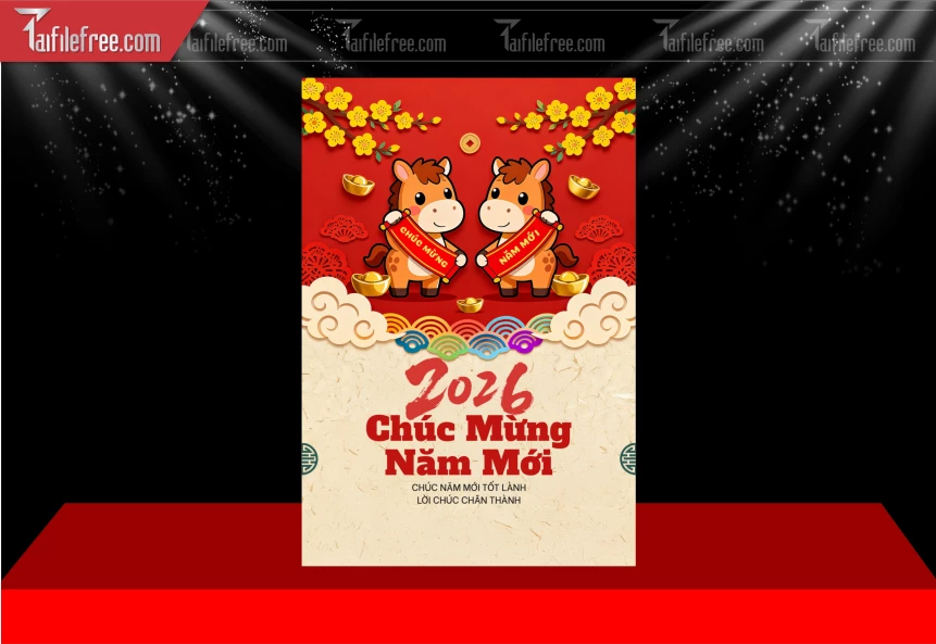 Mẫu Poster Chúc Mừng Năm Mới Năm Chào Xuân Bính Ngọ.._PT476