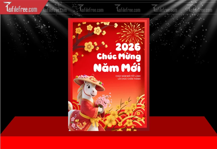 Mẫu Poster Chúc Mừng Năm Mới Năm Chào Xuân Bính Ngọ.._PT479