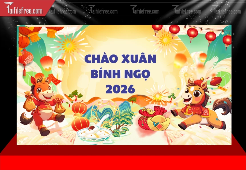 Mẫu Phông Nền Chúc Mừng Năm Mới Năm Chào Xuân Bính Ngọ.._PT483