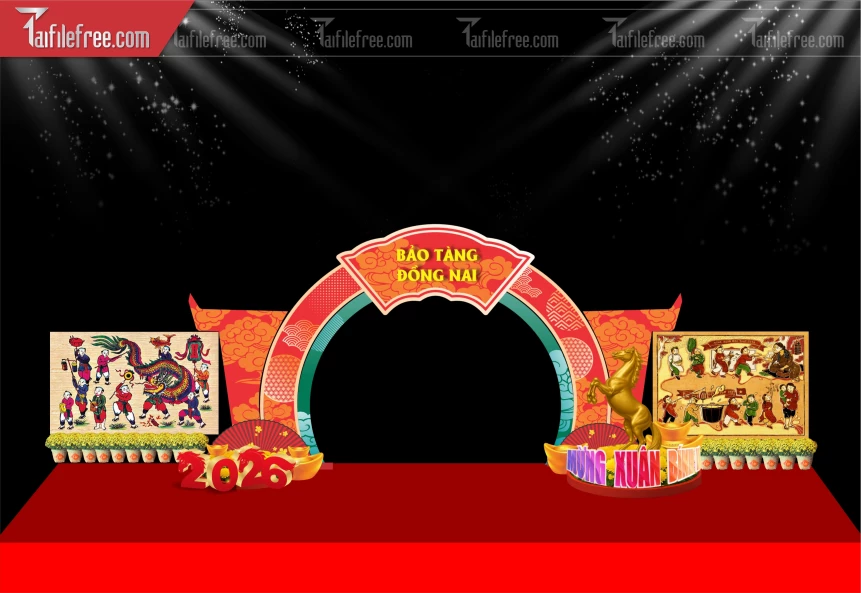 Mẫu Cổng Chào Chúc Mừng Năm Mới Năm Chào Xuân Bính Ngọ.._PT485