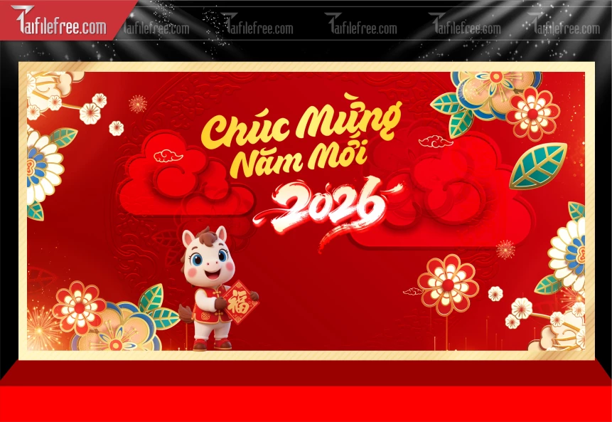 Mẫu Phông Nền Chúc Mừng Năm Mới Năm Chào Xuân Bính Ngọ.._PT502