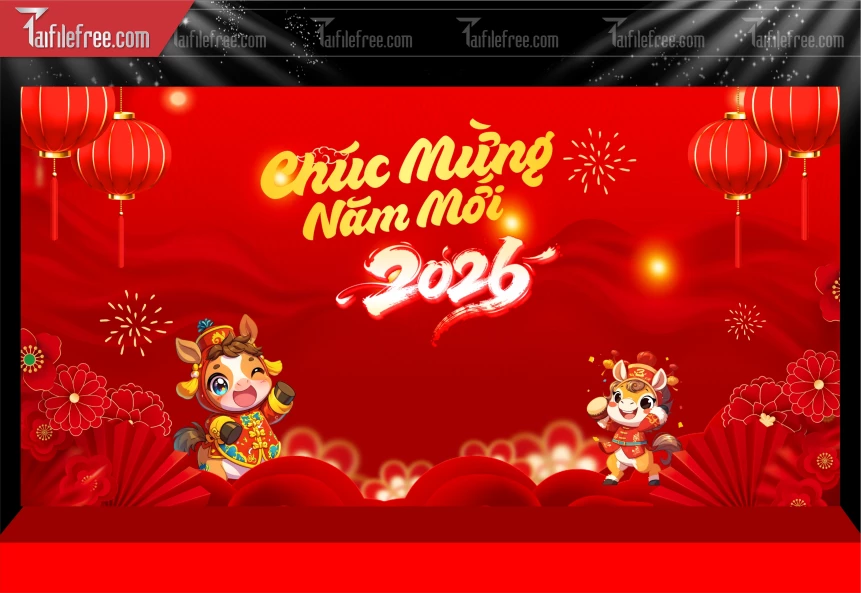 Mẫu Phông Nền Chúc Mừng Năm Mới Năm Chào Xuân Bính Ngọ.._PT515