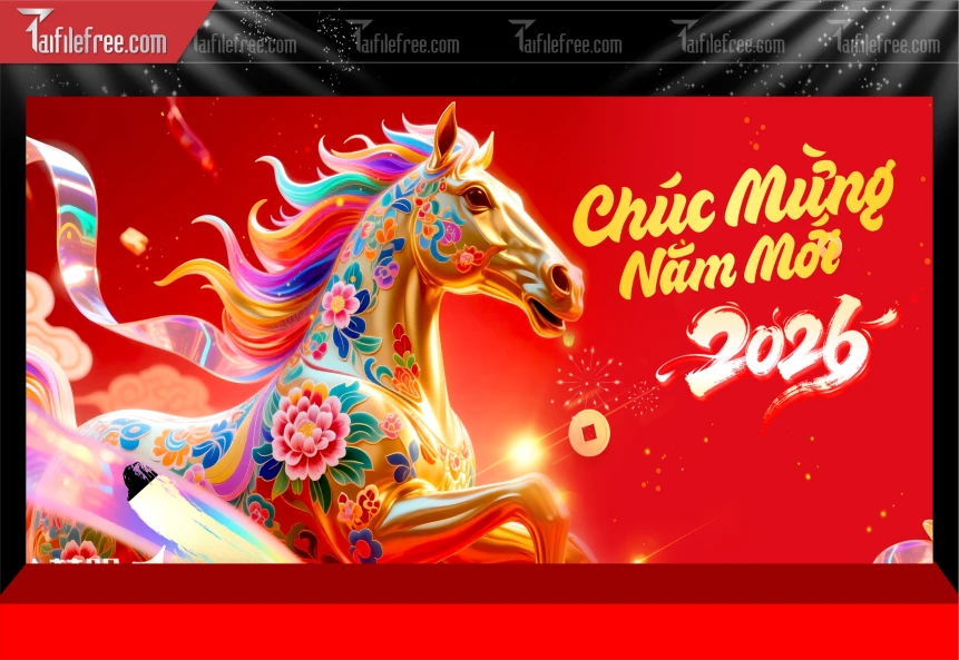 Mẫu Phông Nền Chúc Mừng Năm Mới Năm Chào Xuân Bính Ngọ.._PT518