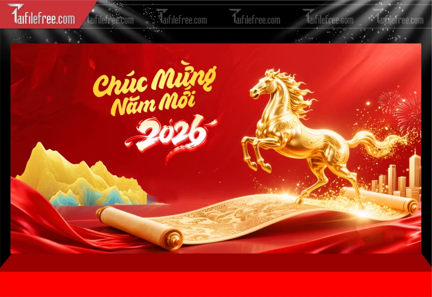 Mẫu Phông Nền Chúc Mừng Năm Mới Năm Chào Xuân Bính Ngọ.._PT520