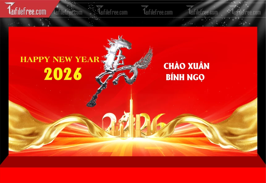 Mẫu Phông Nền Chúc Mừng Năm Mới Năm Chào Xuân Bính Ngọ.._PT527