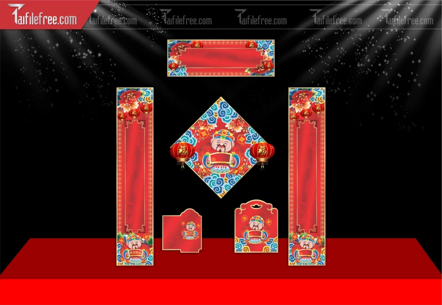 Mẫu Decal Trang Trí Cửa Chúc Mừng Năm Mới Năm Chào Xuân Bính Ngọ_PT529