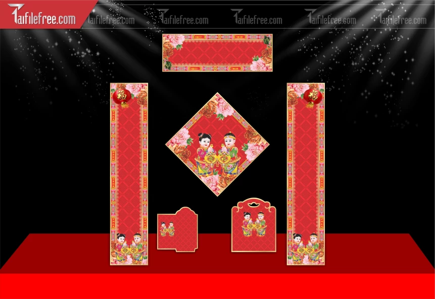 Mẫu Decal Trang Trí Cửa Chúc Mừng Năm Mới Năm Chào Xuân Bính Ngọ_PT530