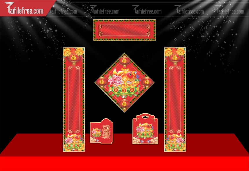 Mẫu Decal Trang Trí Cửa Chúc Mừng Năm Mới Năm Chào Xuân Bính Ngọ_PT531