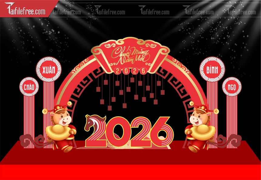 Mẫu Background Chúc Mừng Năm Mới Năm Chào Xuân Bính Ngọ.._PT532