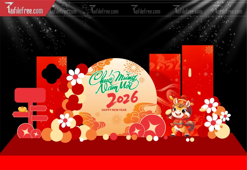 Mẫu Background Chúc Mừng Năm Mới Năm Chào Xuân Bính Ngọ.._PT534