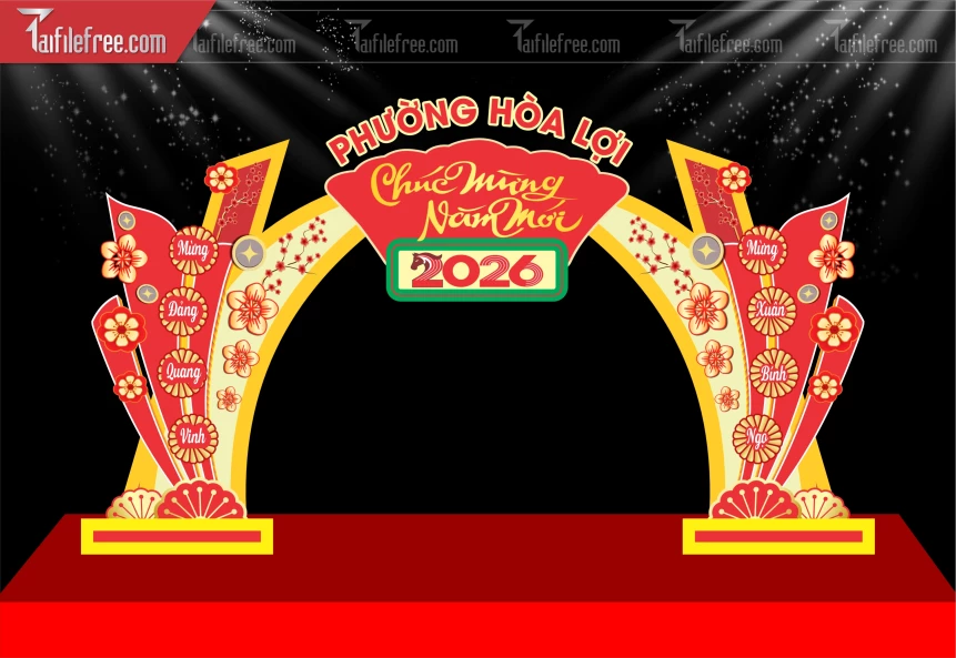 Mẫu Cổng Chào Chúc Mừng Năm Mới Năm Chào Xuân Bính Ngọ.._PT535
