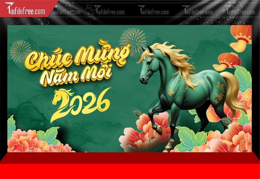 Mẫu Phông Nền Chúc Mừng Năm Mới Năm Chào Xuân Bính Ngọ.._PT537