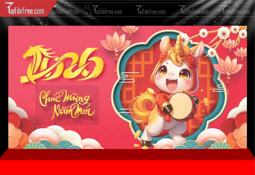 Mẫu Phông Nền Chúc Mừng Năm Mới Năm Chào Xuân Bính Ngọ.._PT538