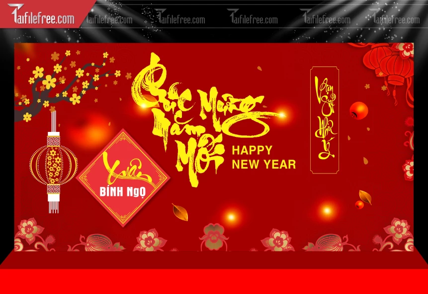 Mẫu Phông Nền Chúc Mừng Năm Mới Năm Chào Xuân Bính Ngọ.._PT540