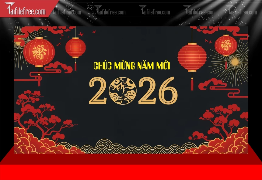 Mẫu Phông Nền Chúc Mừng Năm Mới Năm Chào Xuân Bính Ngọ._PT544