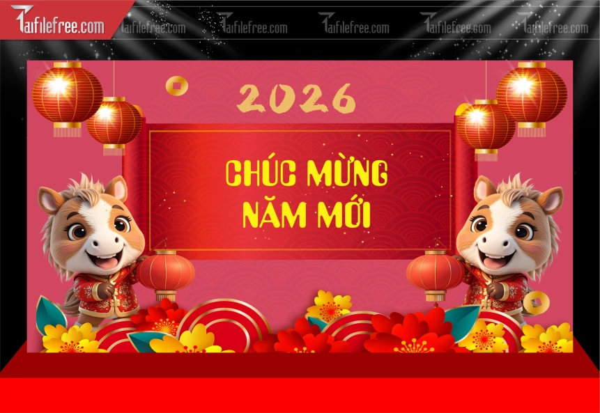 Mẫu Phông Nền Chúc Mừng Năm Mới Năm Chào Xuân Bính Ngọ._PT547