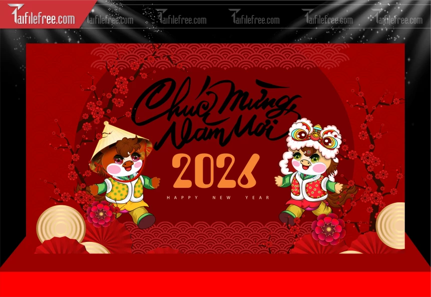 Mẫu Phông Nền Chúc Mừng Năm Mới Năm Chào Xuân Bính Ngọ._PT549