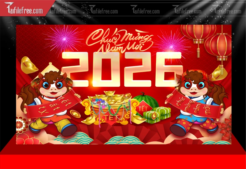 Mẫu Phông Nền Chúc Mừng Năm Mới Năm Chào Xuân Bính Ngọ._PT551