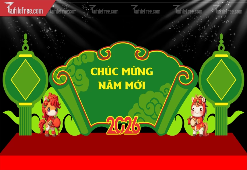 Mẫu Background Chúc Mừng Năm Mới Năm Chào Xuân Bính Ngọ._PT554