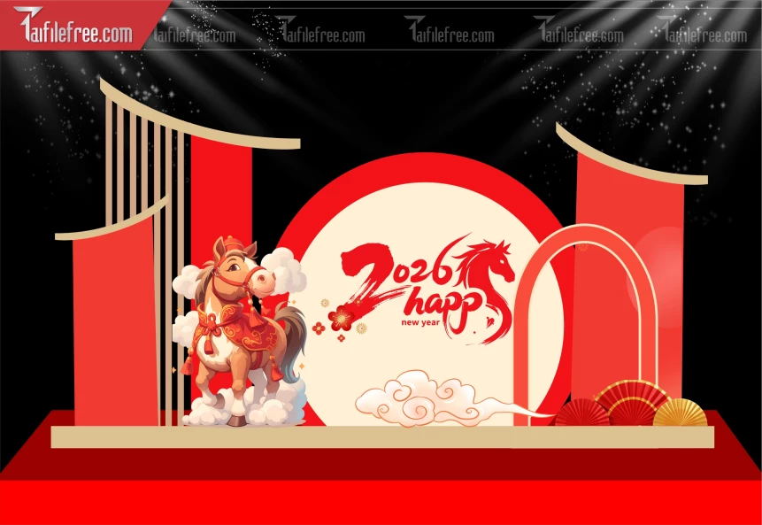 Mẫu Background Chúc Mừng Năm Mới Năm Chào Xuân Bính Ngọ._PT559
