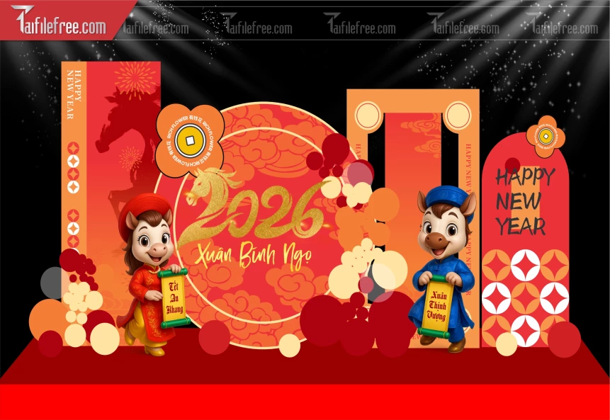 Mẫu Background Chúc Mừng Năm Mới Năm Chào Xuân Bính Ngọ._PT561