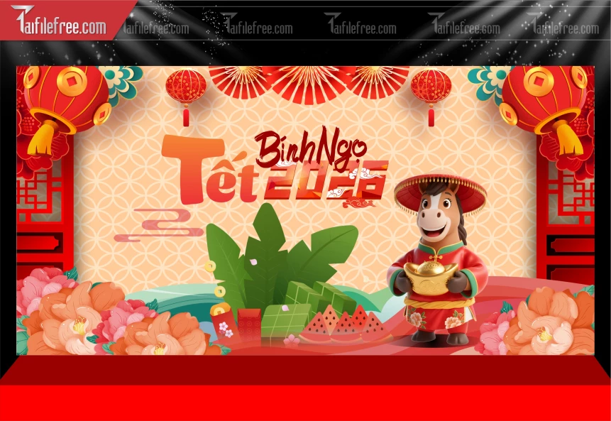 Mẫu Phông Nền Chúc Mừng Năm Mới Năm Chào Xuân Bính Ngọ._PT571