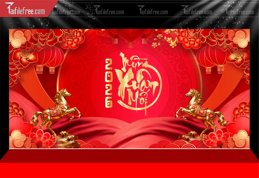 Mẫu Phông Nền Chúc Mừng Năm Mới Năm Chào Xuân Bính Ngọ._PT572