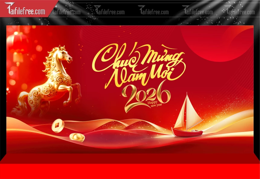 Mẫu Phông Nền Chúc Mừng Năm Mới Năm Chào Xuân Bính Ngọ._PT580