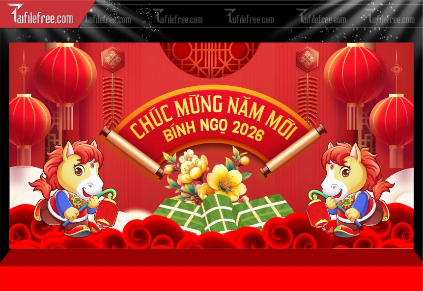 Mẫu Phông Nền Chúc Mừng Năm Mới Năm Chào Xuân Bính Ngọ._PT581