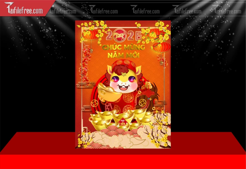 Mẫu Poster Chúc Mừng Năm Mới Năm Chào Xuân Bính Ngọ._PT582