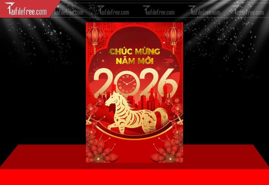 Mẫu Poster Chúc Mừng Năm Mới Năm Chào Xuân Bính Ngọ._PT583