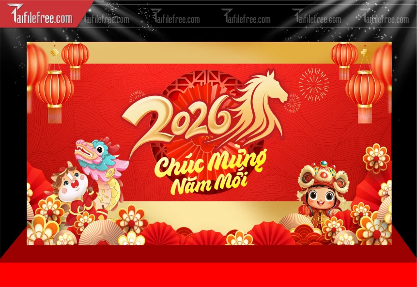 Mẫu Phông Nền Chúc Mừng Năm Mới Năm Chào Xuân Bính Ngọ._PT585