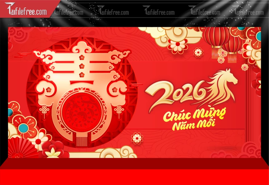 Mẫu Phông Nền Chúc Mừng Năm Mới Năm Chào Xuân Bính Ngọ._PT586