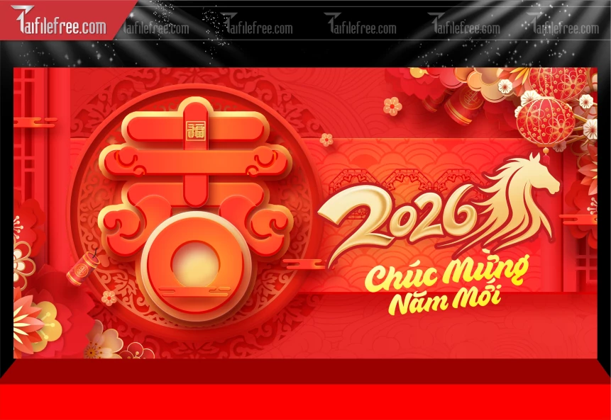 Mẫu Phông Nền Chúc Mừng Năm Mới Năm Chào Xuân Bính Ngọ._PT587