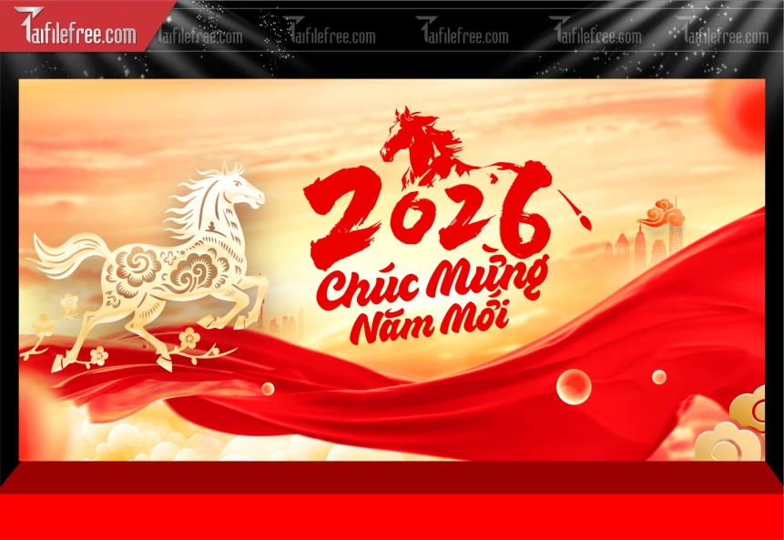 Mẫu Phông Nền Chúc Mừng Năm Mới Năm Chào Xuân Bính Ngọ._PT590