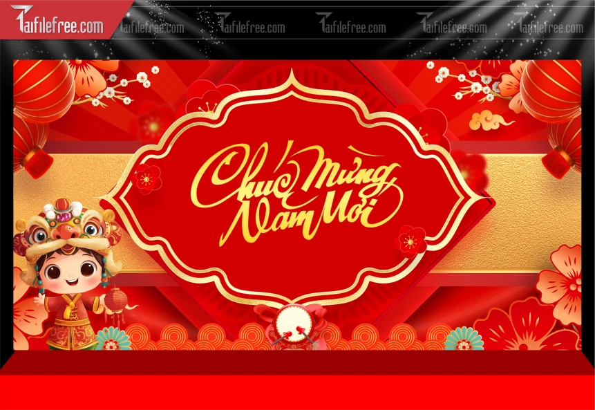 Mẫu Phông Nền Chúc Mừng Năm Mới Năm Chào Xuân Bính Ngọ._PT592