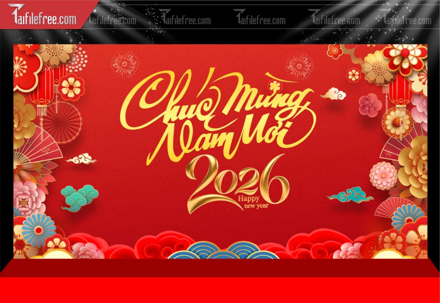 Mẫu Phông Nền Chúc Mừng Năm Mới Năm Chào Xuân Bính Ngọ._PT593