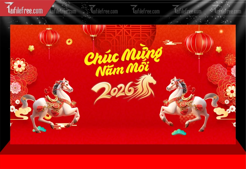 Mẫu Phông Nền Chúc Mừng Năm Mới Năm Chào Xuân Bính Ngọ._PT594