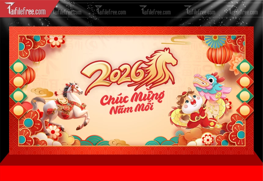 Mẫu Phông Nền Chúc Mừng Năm Mới Năm Chào Xuân Bính Ngọ._PT595