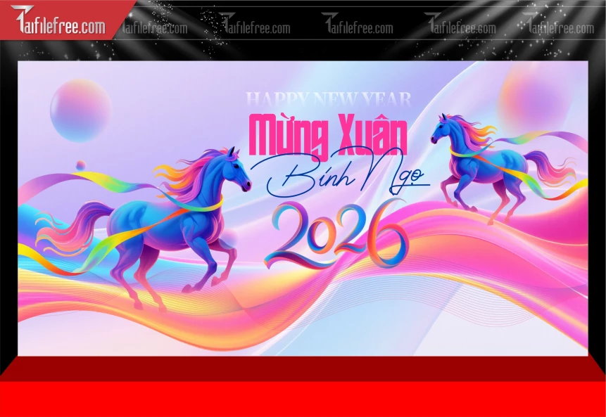 Mẫu Phông Nền Chúc Mừng Năm Mới Năm Chào Xuân Bính Ngọ._PT597