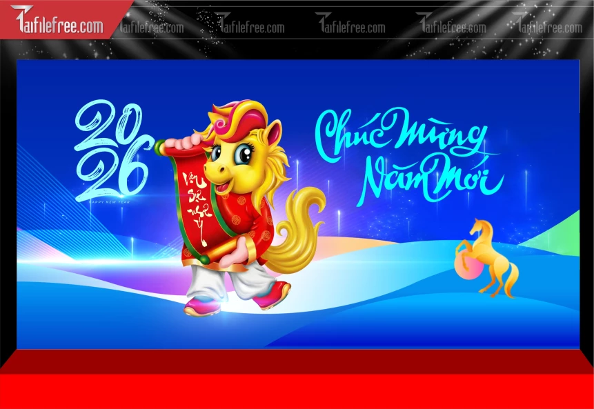 Mẫu Phông Nền Chúc Mừng Năm Mới Năm Chào Xuân Bính Ngọ._PT599