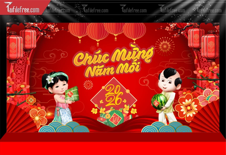 Mẫu Phông Nền Chúc Mừng Năm Mới Năm Chào Xuân Bính Ngọ._PT605