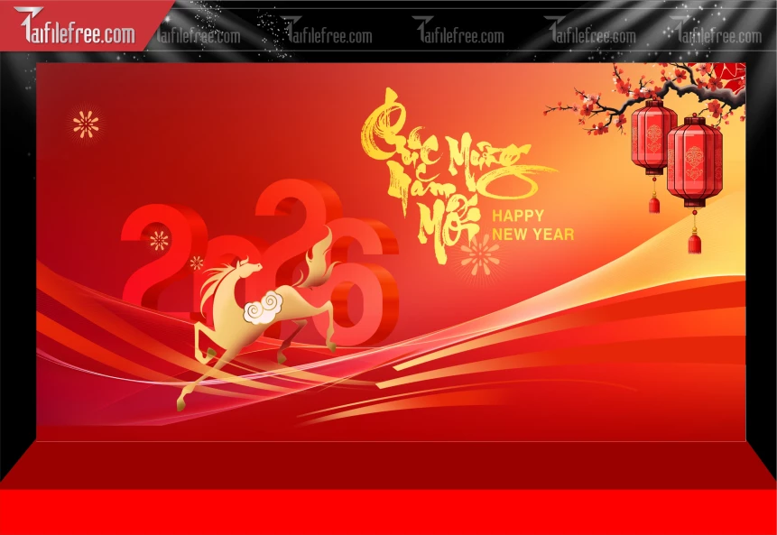 Mẫu Phông Nền Chúc Mừng Năm Mới Năm Chào Xuân Bính Ngọ._PT608