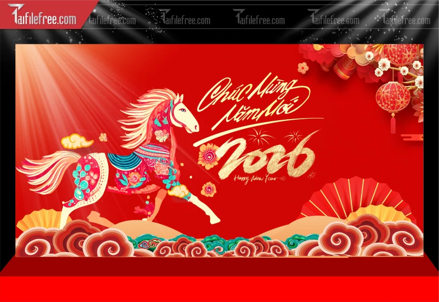 Mẫu Phông Nền Chúc Mừng Năm Mới Năm Chào Xuân Bính Ngọ._PT609