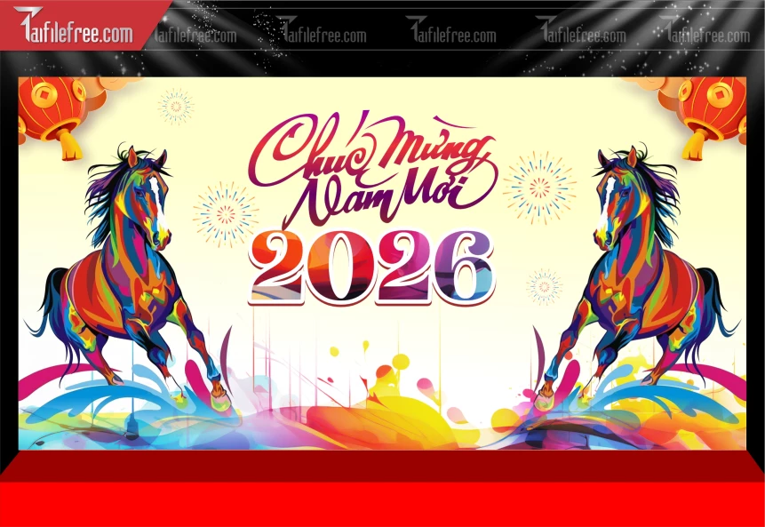 Mẫu Phông Nền Chúc Mừng Năm Mới Năm Chào Xuân Bính Ngọ._PT612