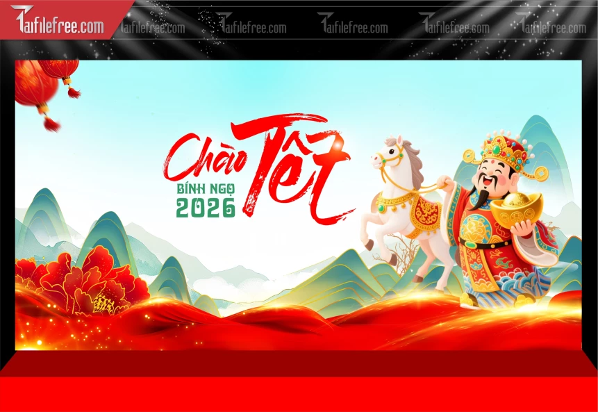 Mẫu Phông Nền Chúc Mừng Năm Mới Năm Chào Xuân Bính Ngọ._PT613