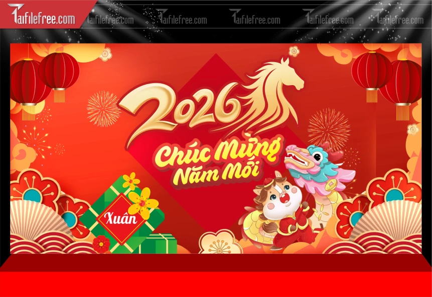 Mẫu Phông Nền Chúc Mừng Năm Mới Năm Chào Xuân Bính Ngọ._PT614