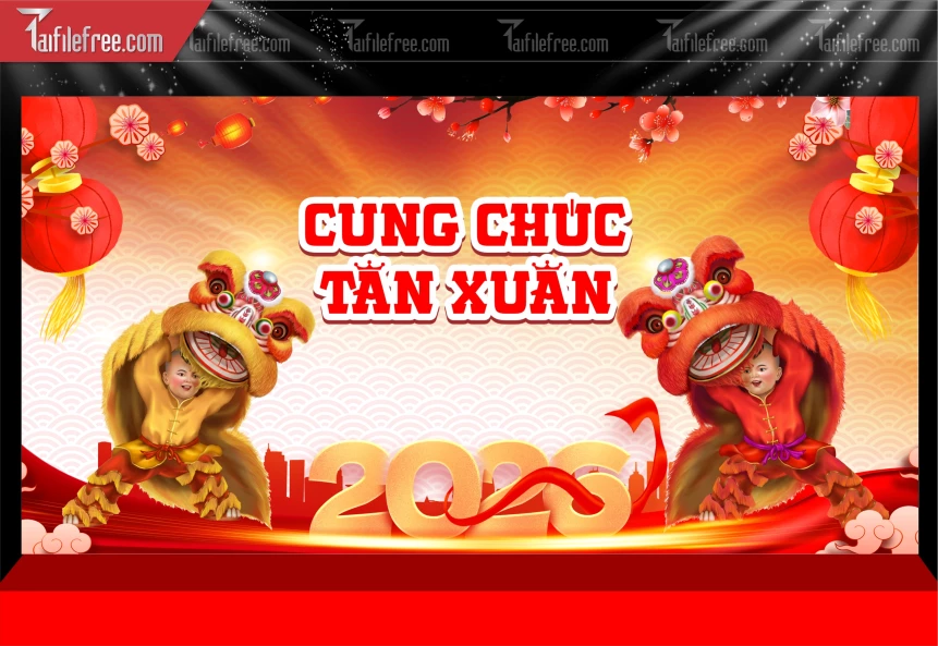 Mẫu Phông Nền Chúc Mừng Năm Mới Năm Chào Xuân Bính Ngọ._PT617