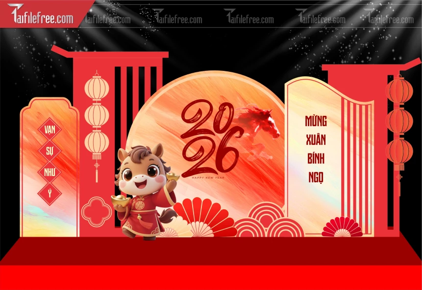 Mẫu Background Chúc Mừng Năm Mới Năm Chào Xuân Bính Ngọ._PT619