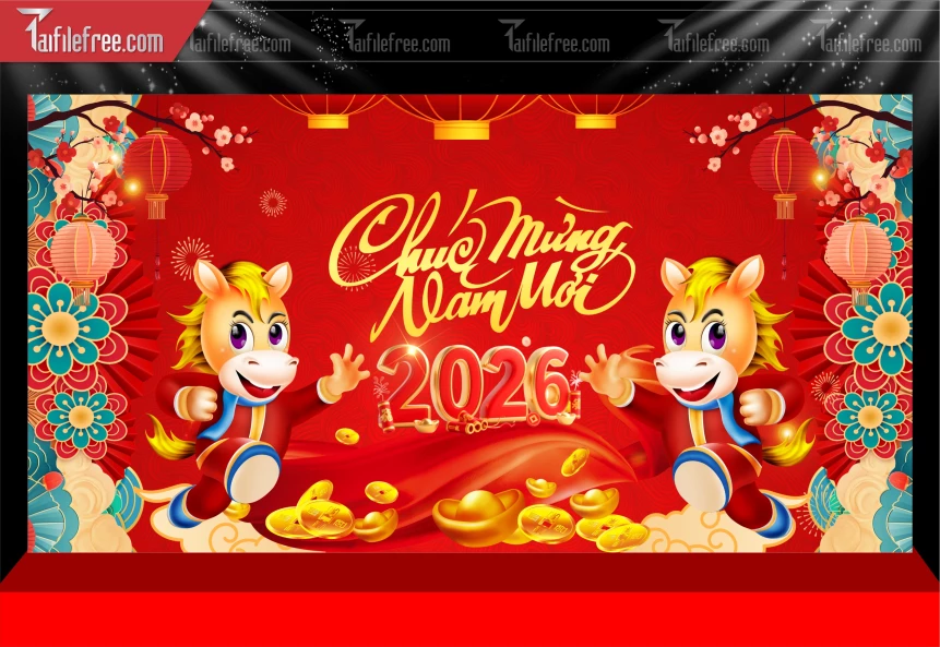 Mẫu Phông Nền Chúc Mừng Năm Mới Năm Chào Xuân Bính Ngọ._PT622